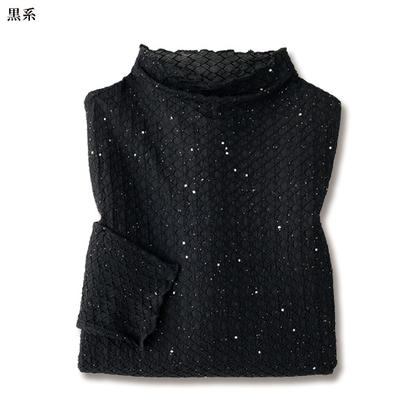 箔使いジャカードカットソープルオーバー