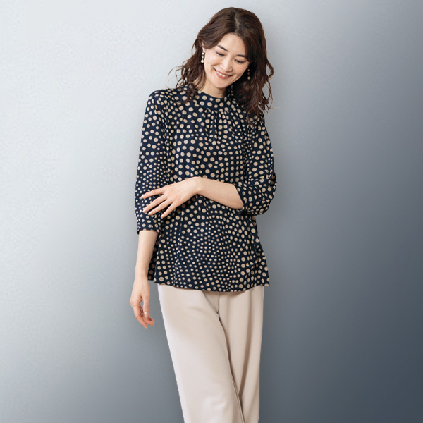 変形水玉プルオーバー 大きいサイズ M L LL 3L