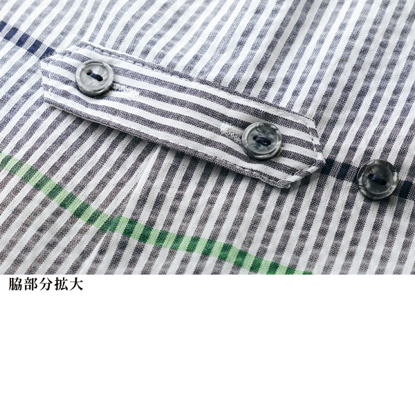 ネックレス付配色ストライプチュニックブラウス