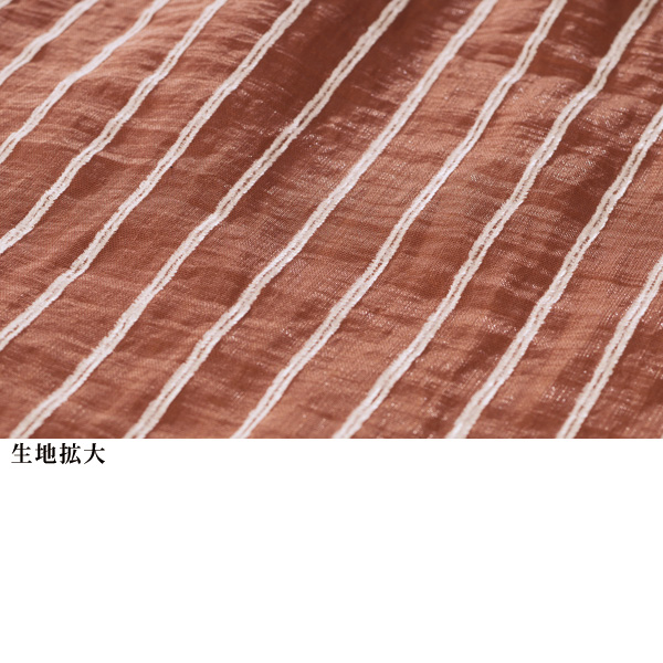 シアーストライプ プルオーバーブラウス