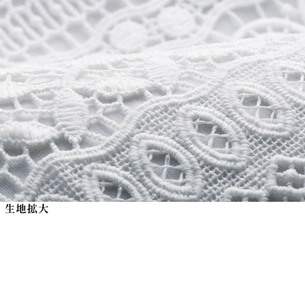 レース切替えブラウス