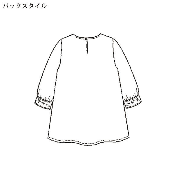 配色刺しゅう綿オーバーブラウス