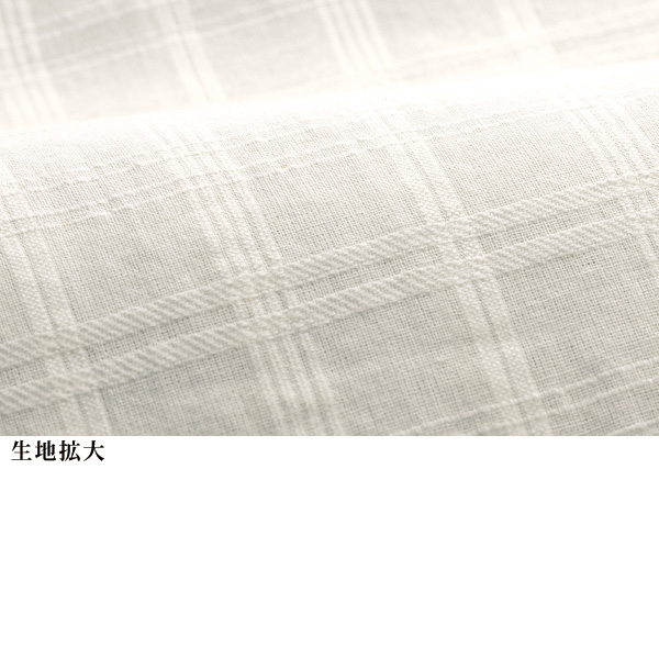 綿チェックジャカードフード付チュニックブラウス