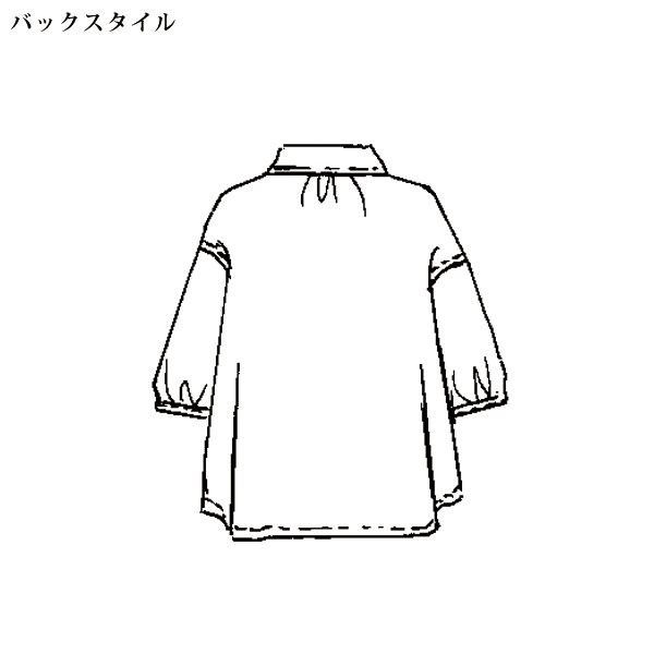 配色刺しゅう綿フェミニンブラウス