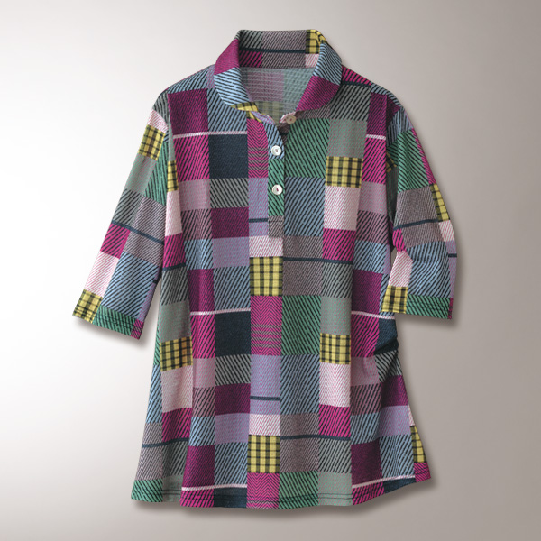 襟付プリントプルオーバー