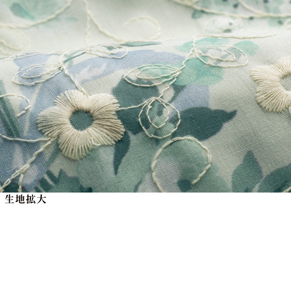 刺しゅうプリントエレガンスブラウス