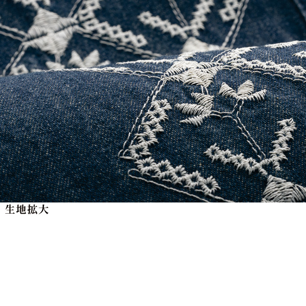 刺しゅう使いデニムジャケット