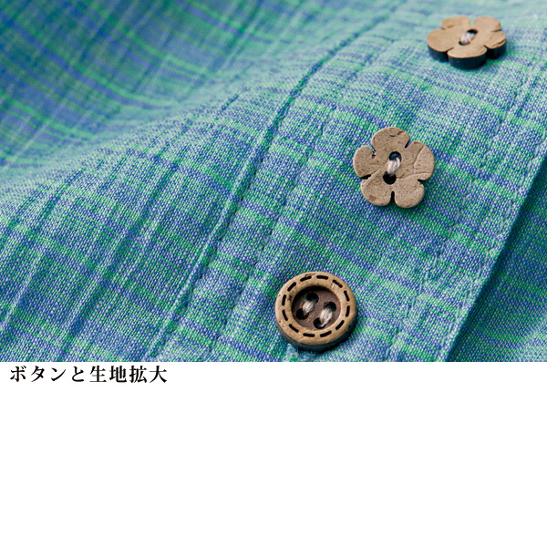 かすりシャツブラウス