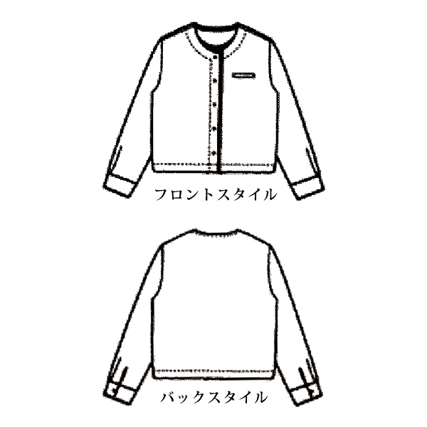 ドットボタン使いノーカラージャケット