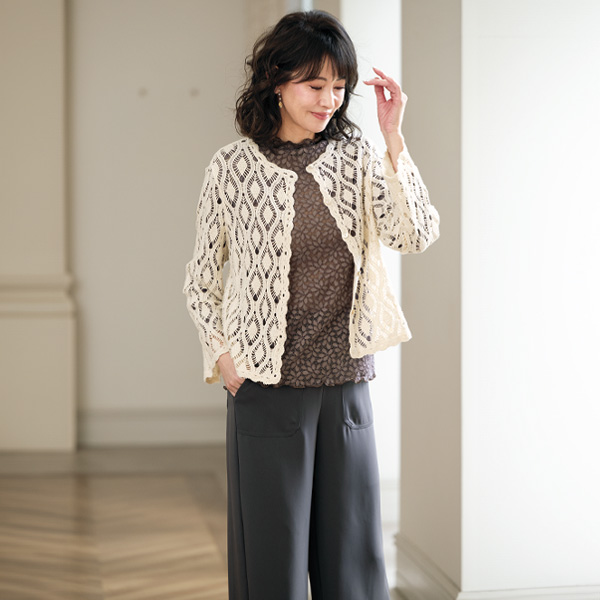 かぎ針風カーディガン