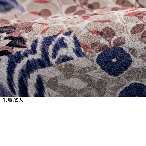 パッチワーク調プリントチュニックブラウス