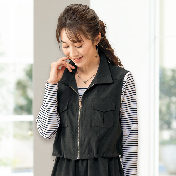 ベスト＋ドッキングワンピースアンサンブル