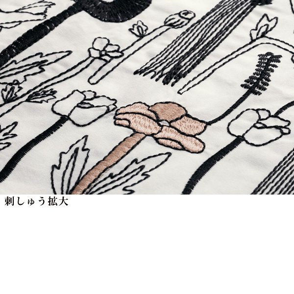 ボタニカル刺しゅうブラウス