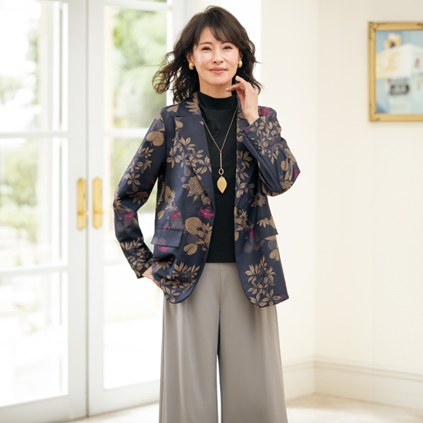 花柄テーラードジャケット