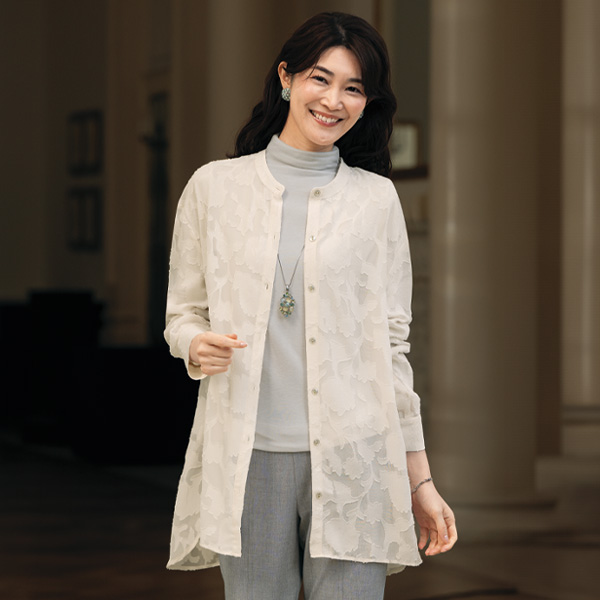 シアージャカードロングブラウス