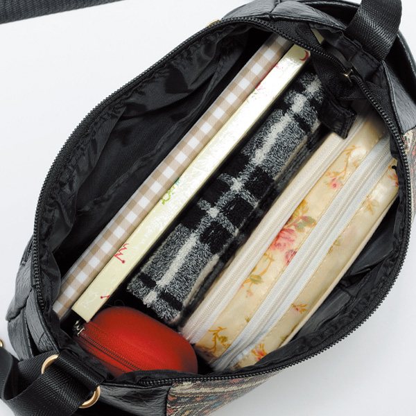 プリントコンビショルダーバッグ