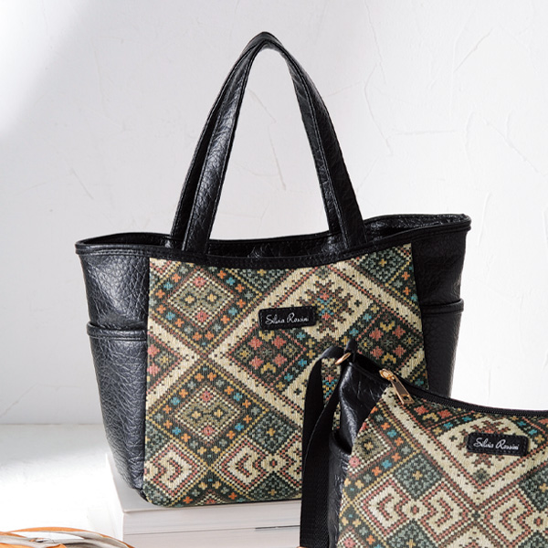 プリントコンビ手提げバッグ