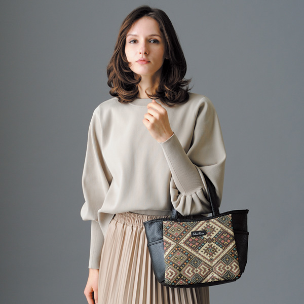 プリントコンビ手提げバッグ