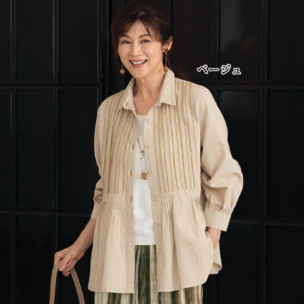 ピンタック使いデザインブラウス