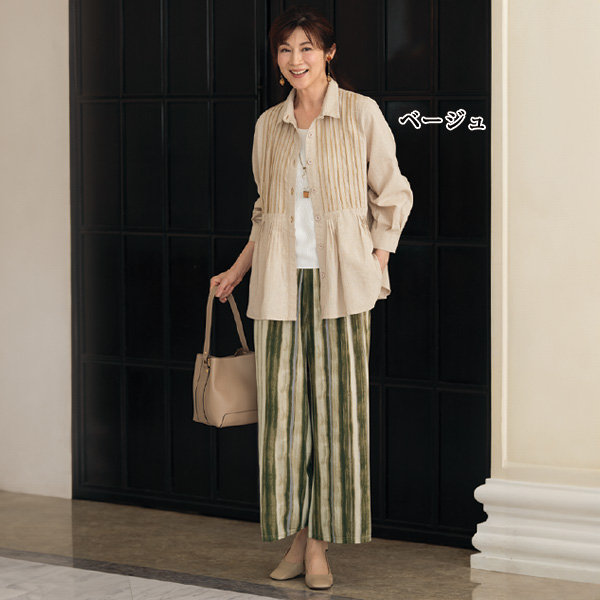 ピンタック使いデザインブラウス