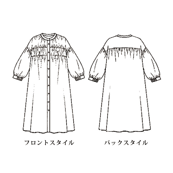 綿100％ギャザーワンピース