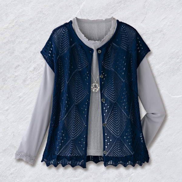 透かし編みデザインベスト