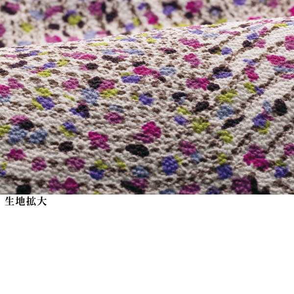 ちりめん風素材プリントシャツブラウス