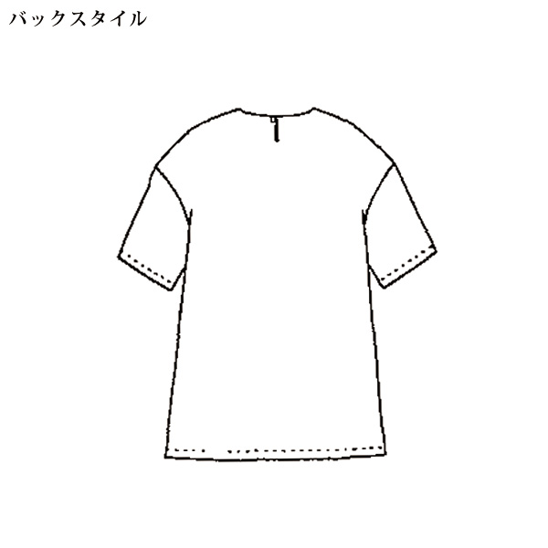 綿混パネルプリントオーバーブラウス