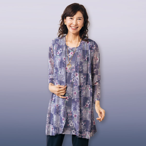 異素材使いアンサンブル風チュニック