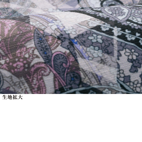 総柄スタンド襟チュニック