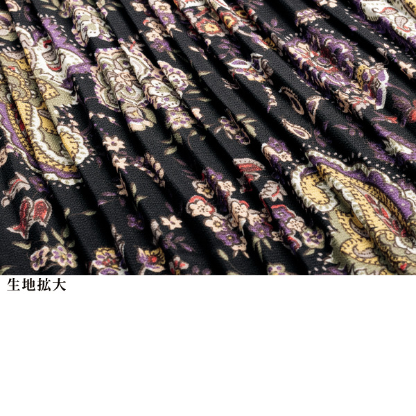 総柄プリーツブラウス