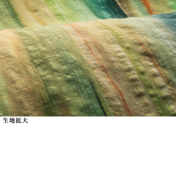 かすりストライプロングシャツジャケット