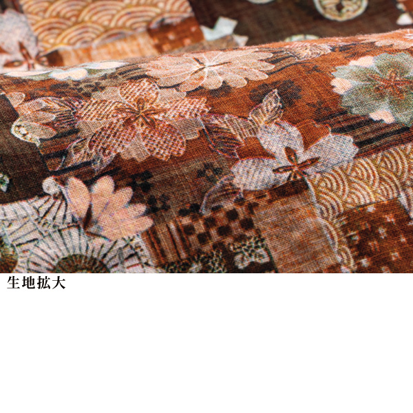 和調プリント配色ブラウス