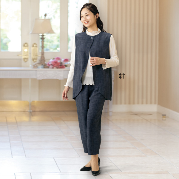 日本製 風が通るさわやかコクーンパンツ 大きいサイズ M L LL 3L