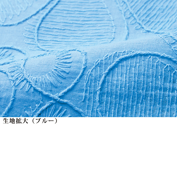 綿100％花柄刺しゅう使いブラウス