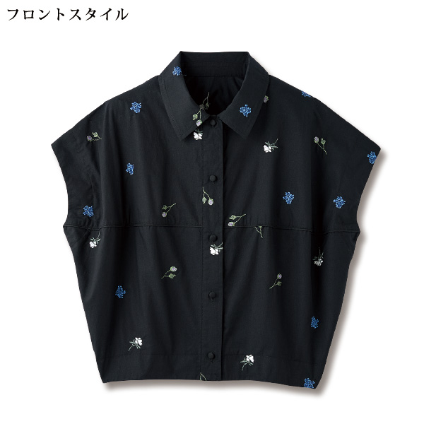 彩り総刺しゅうブラウス