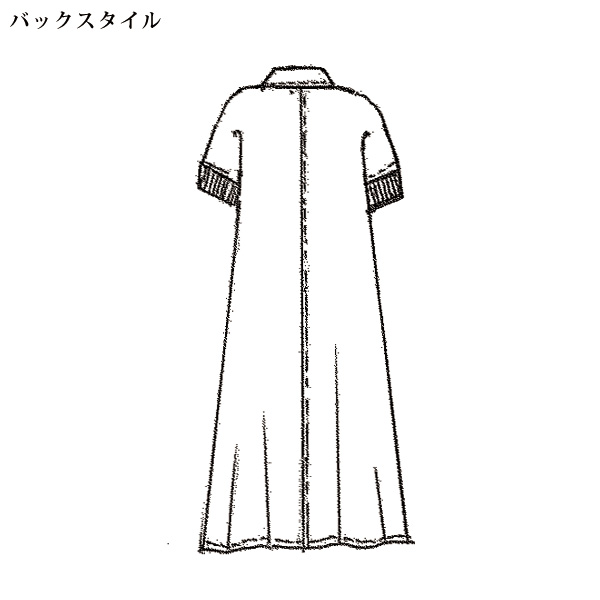 花柄プリント配色使いフレアワンピース