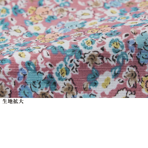 七分袖小花プリントプルオーバー
