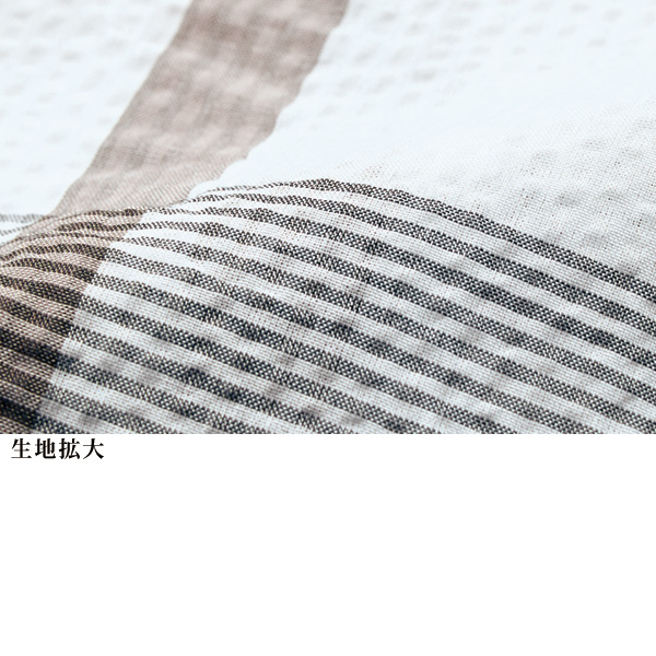 ネックレス付格子柄チュニックブラウス