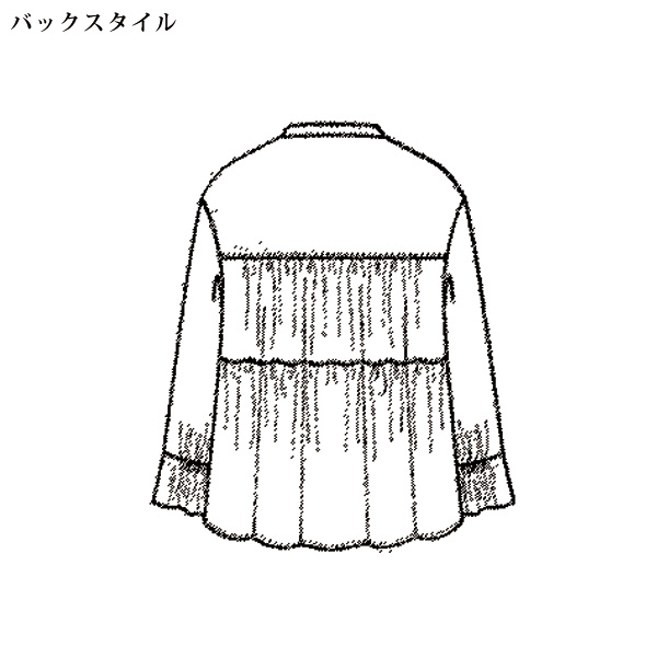 デニムバンドカラーデザインブラウス