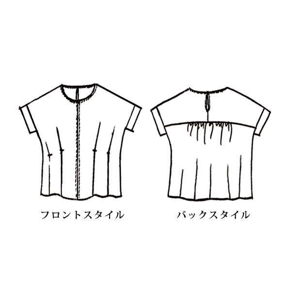 タック使いフレアーブラウス