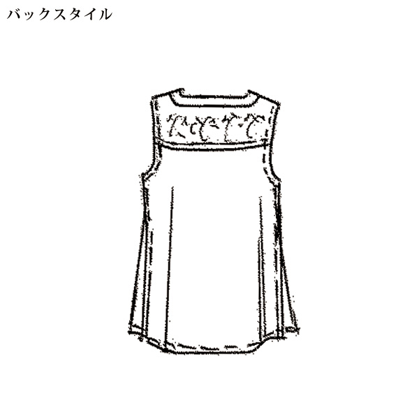 綿100％モチーフ・刺しゅう脇デザインベスト