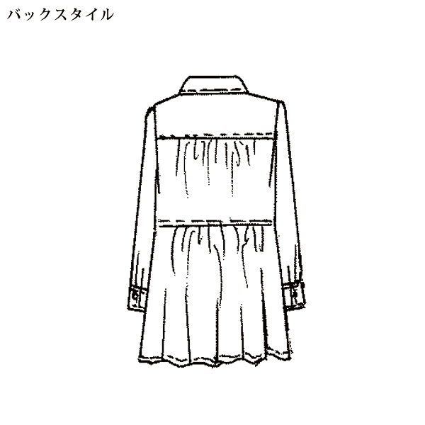 綿ストレッチ先染めストライプチュニックブラウス
