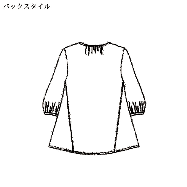 綿ストレッチシャーリングAラインブラウス