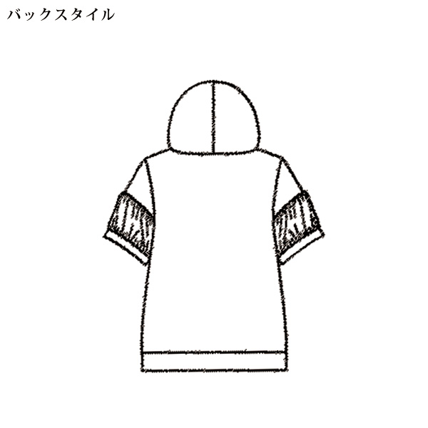 フード付配色切替えプルオーバー