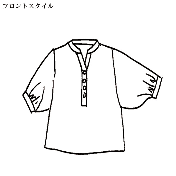 水彩風プリントドルマンブラウス