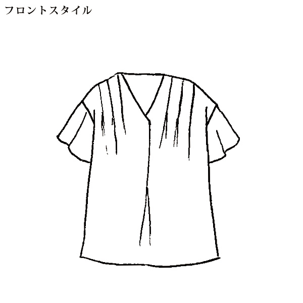 タックデザインスキッパーブラウス