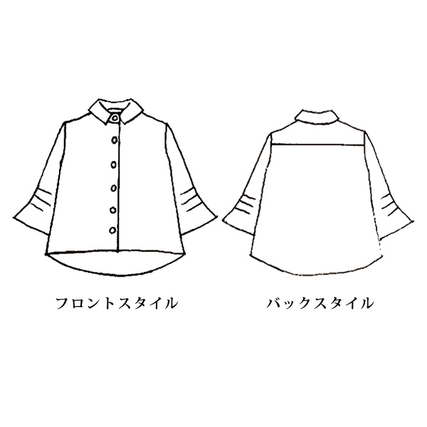 綿100％塩縮ドットブラウス