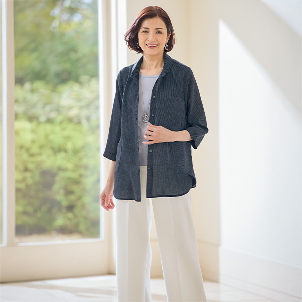 水玉プリントデザインジャケット