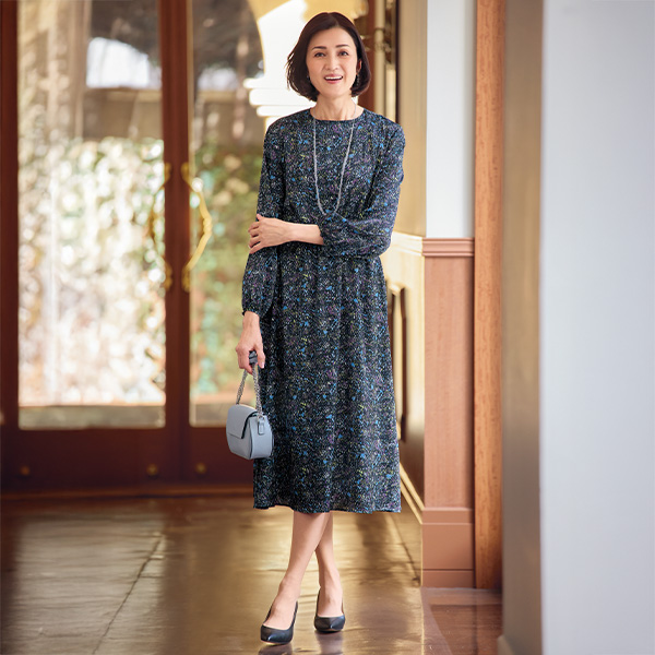 プリントフレアワンピース